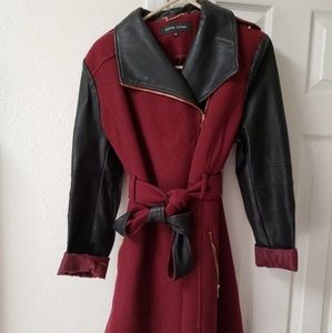 Black and burgundy rivet coat size xl
